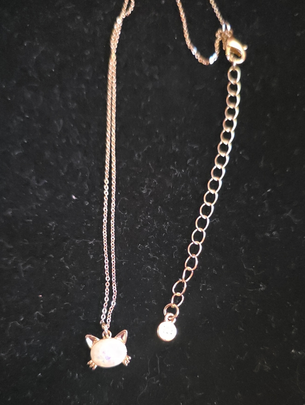 LC Lauren Conrad Gold Opal Cat Pendant Necklace